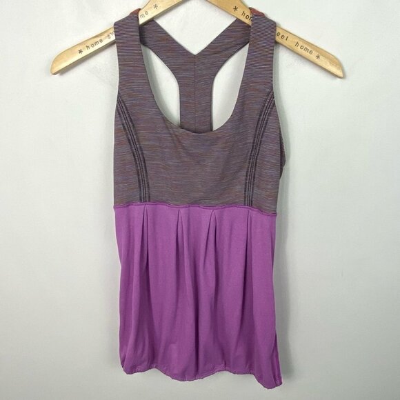 Lululemon Power Dance Tank Ultra Violet Built In Bra Size 6 Heathered Purple Top - Picture 9 of 9